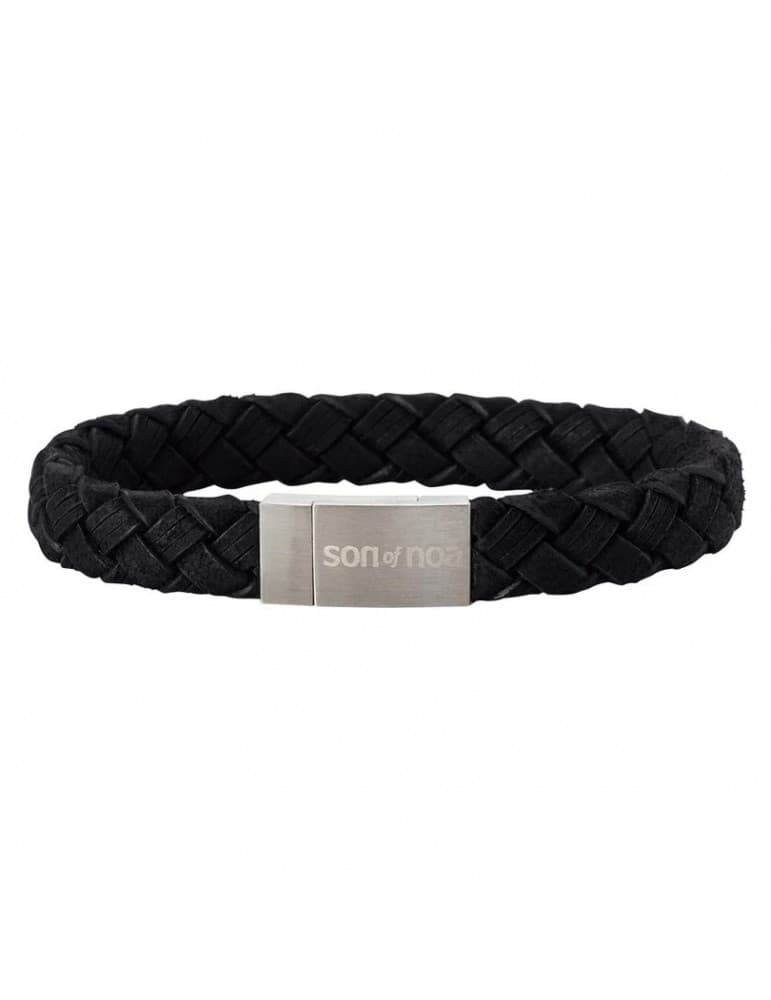 Nordahl - SON OF NOA - herre armbånd, sort kalveskind m. stållås - Herresmykker