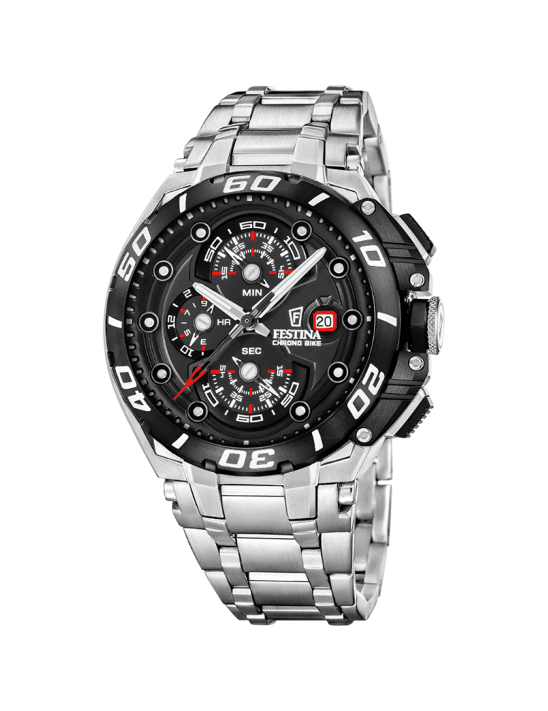 Festina ur - Chrono Bike stål - sort skive - Festina