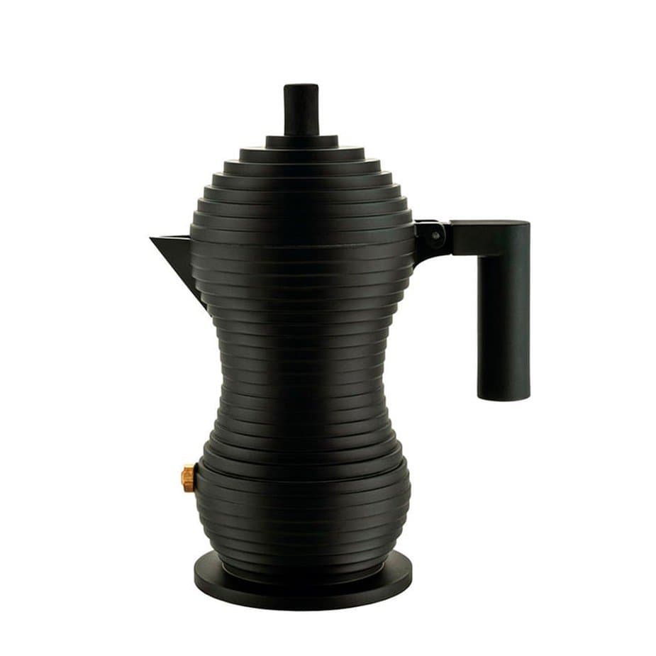 Alessi Pulcina 3 koppar. Espressokanna Svart