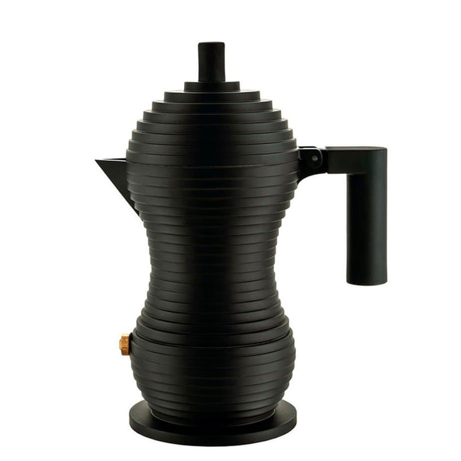 Alessi Pulcina 6 Cup. Espressokanna Svart