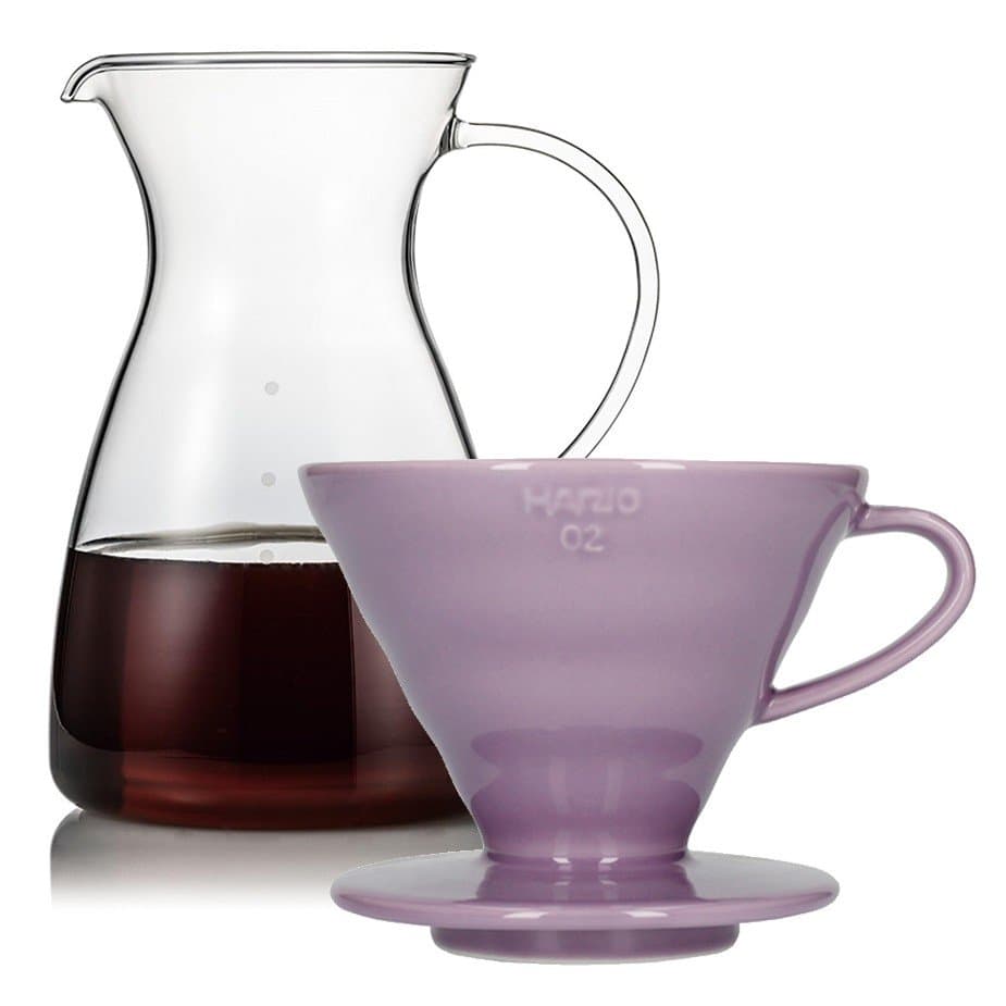 Hario filterbryggset inklusive V60-02 keramisk droppkanna för 2 koppar och glaskanna 0,4 l