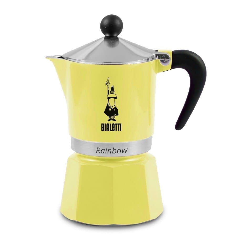 Bialetti Primavera Rainbow 3 Cup. Espressokanna Gul