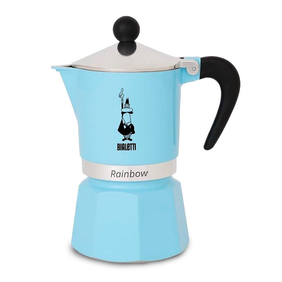 Bialetti Primavera Rainbow 3 koppar espressokanna Ljusblå
