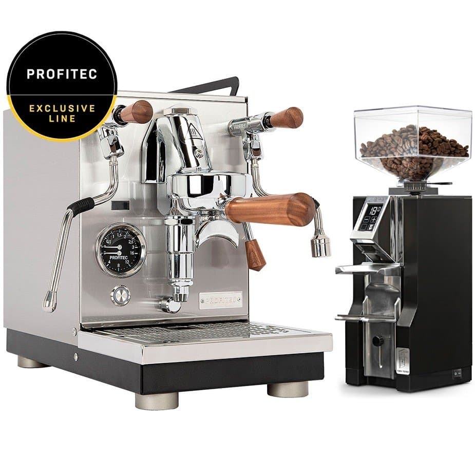 Profitec JUMP Espressomaskin - Exklusiv serie inkl. Eureka Libra Krom/Mattsvart Espressokvarn