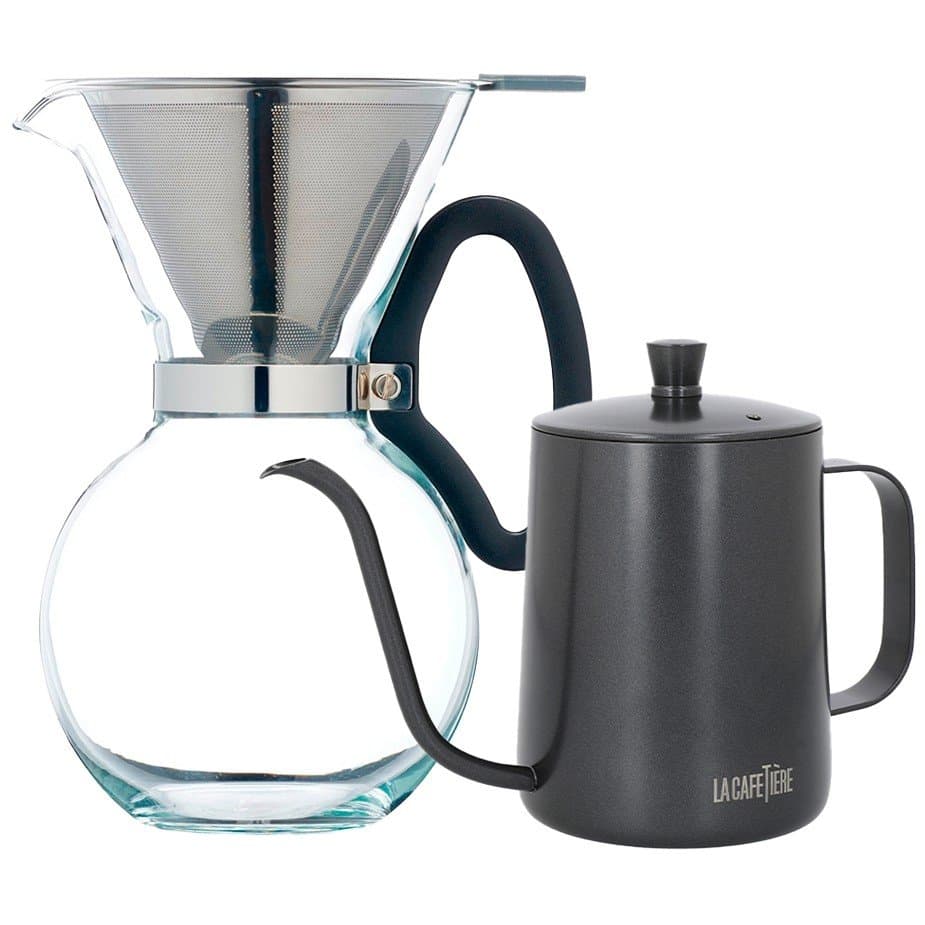La Cafetière Häll över 8 koppar. och La Cafetière Gooseneck Vattenkokare 0,6 L Svart