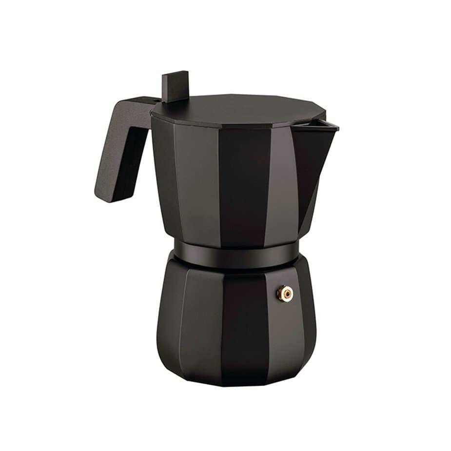 Alessi Moka 6 koppar. Espressokanna svart