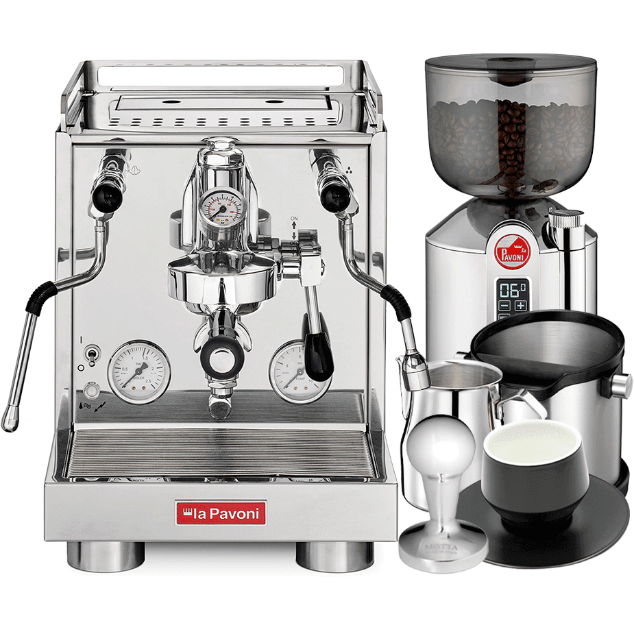 La Pavoni New Cellini Evolution LPSCVS01NO Inkl. La Pavoni Prosumer Espressokvarn, Baristautrustning och kopp