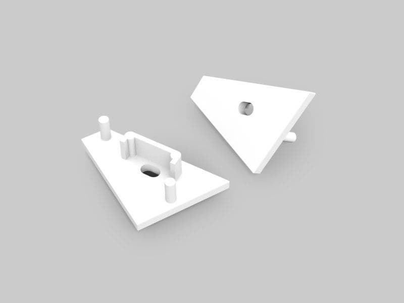 CORNER14 Skrå Endestykke i Hvid - Sæt á 2 Stk.