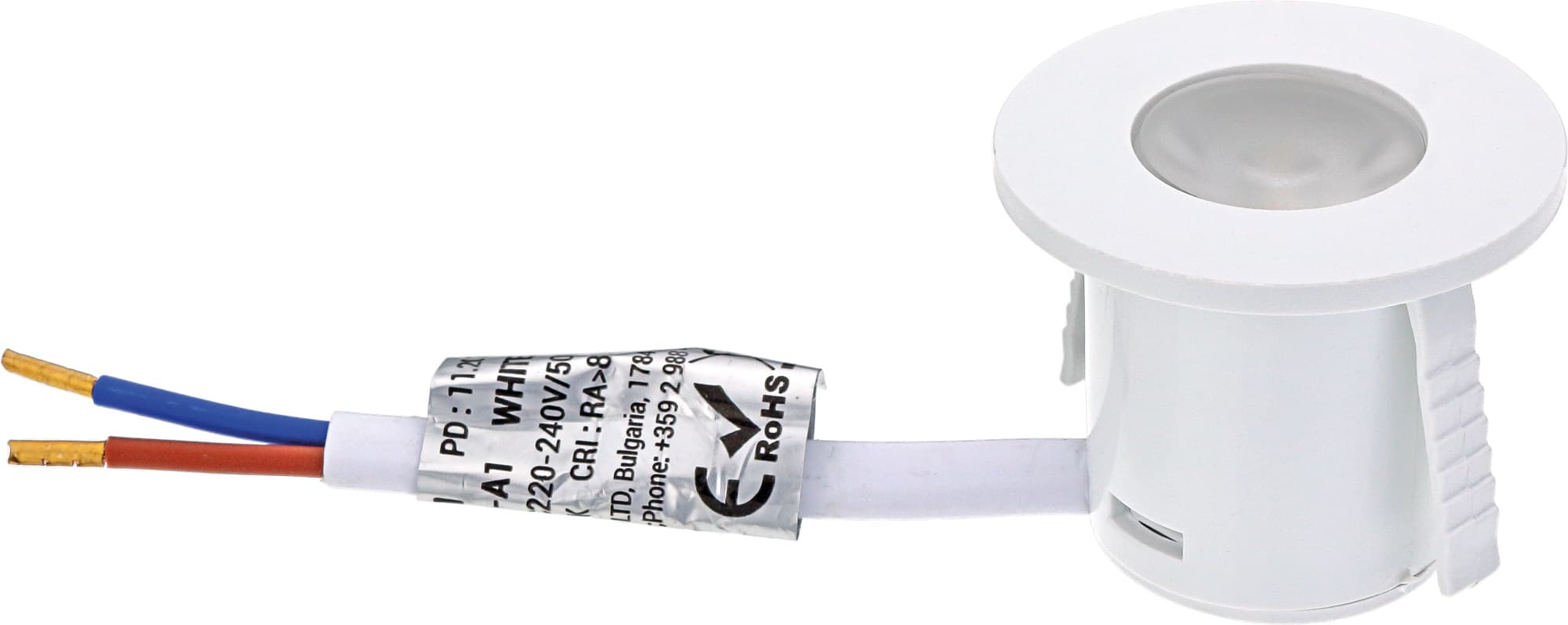NICA Mini LED Spot 1W i 3000K Til 230V - Hvid