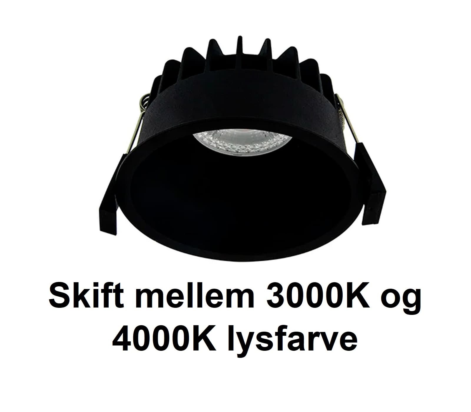 Lyra DEEP LED Indbygningsspot 8W, 3000K/4000K, Ra94, Dæmpbar - Sort