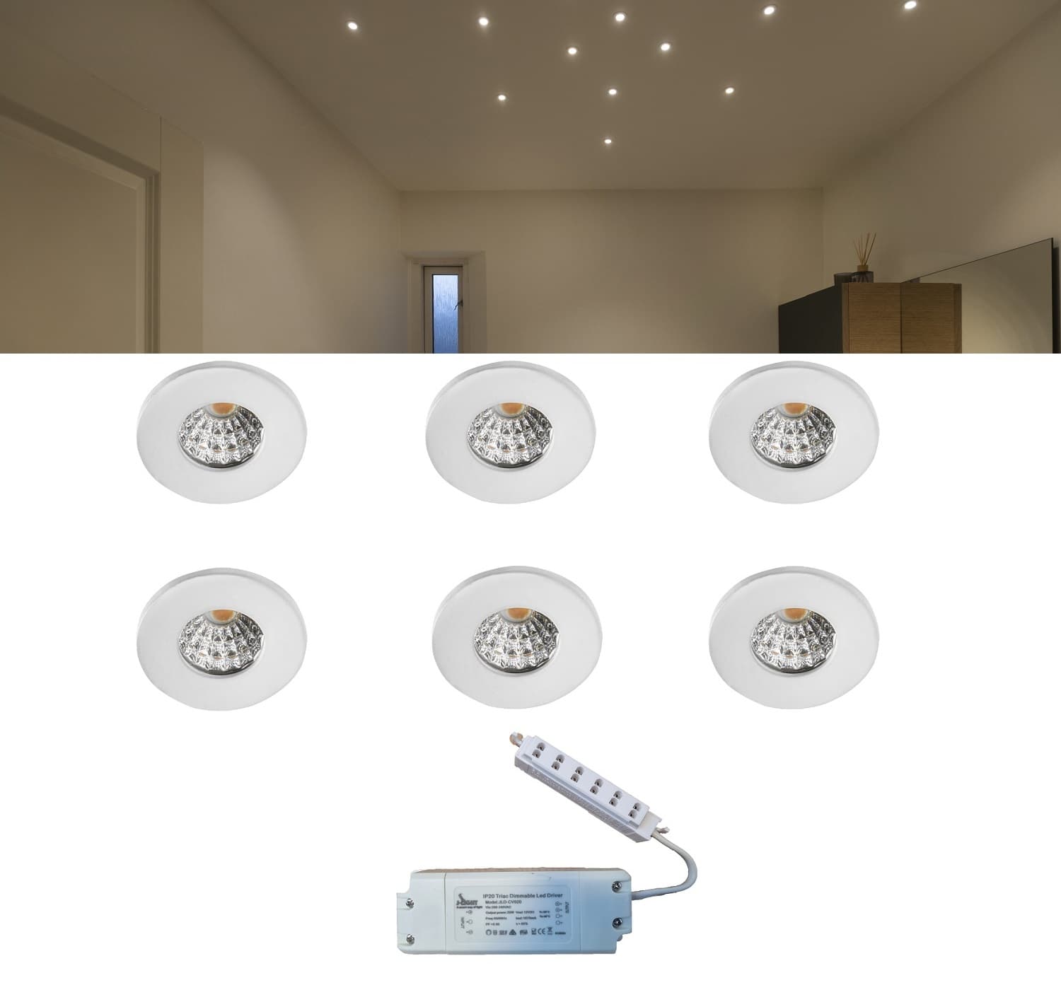 IBIS Mini LED Spot Sæt i 3000K, Ra97, Dæmpbar i Hvid