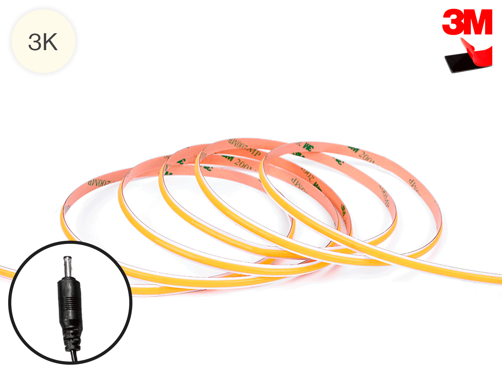 LightMore COB LED Strip 24V, 14,4W, 3000K, Ra90, IP20 - 240 cm.