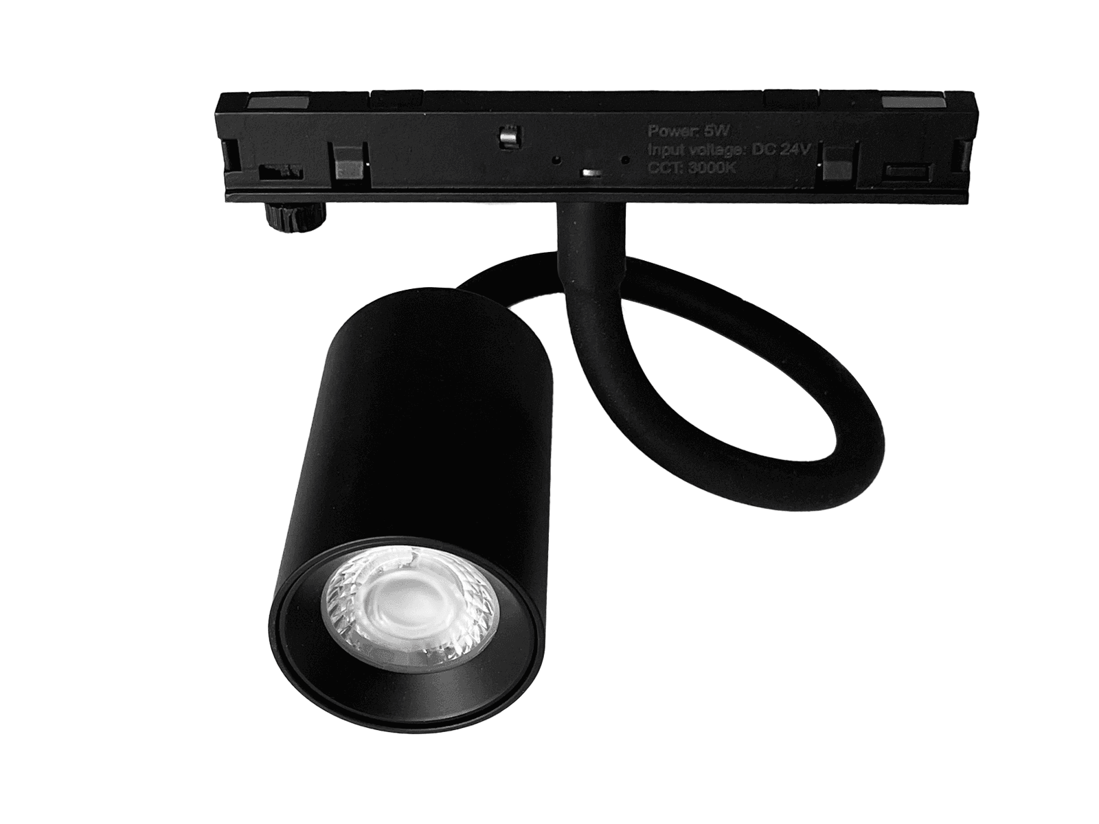 CLICK Flex LED Skinnespot 5W, 24V, 3000K, Dæmpbar, Ra90 - Sort