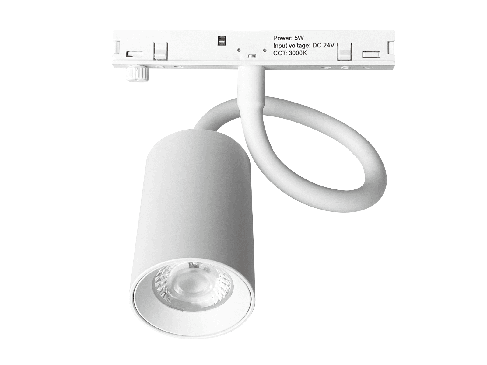 CLICK Flex LED Skinnespot 5W, 24V, 3000K, Dæmpbar, Ra90 - Hvid