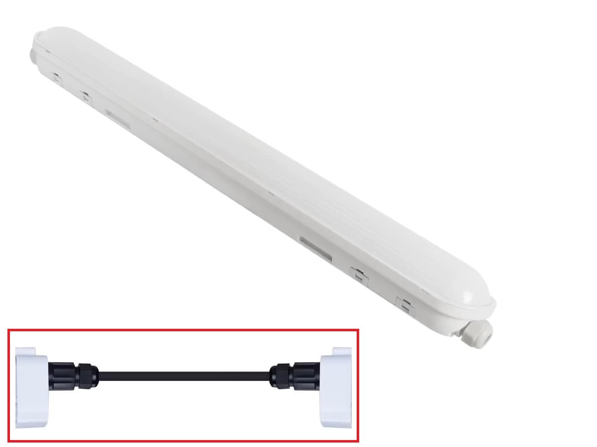 PRIME Gennemfortrådet LED Armatur 80W i 4000K, IP65, 230V - 150cm