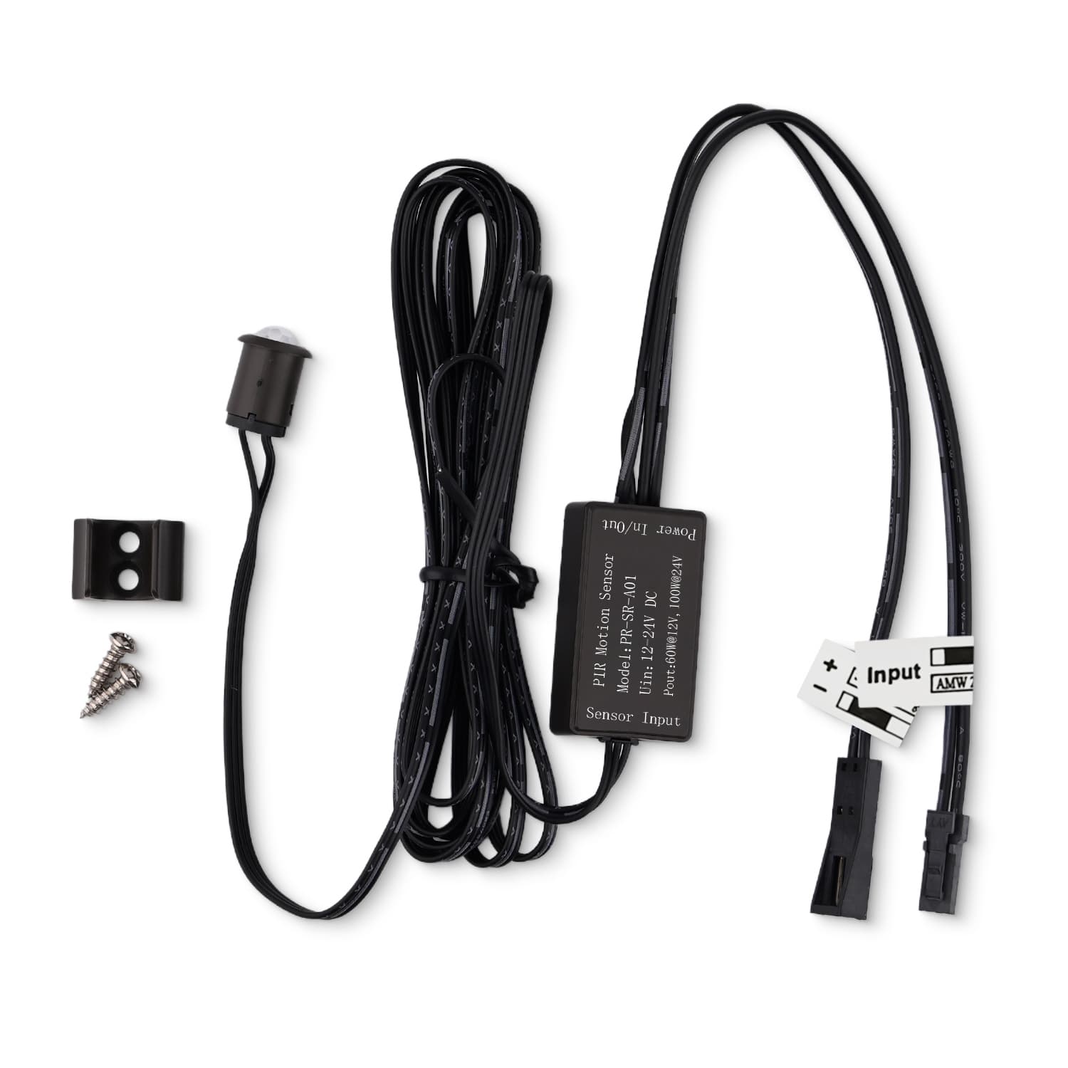 Mini PIR Bevægelsessensor 60/360° Til 12V-24V - Sort