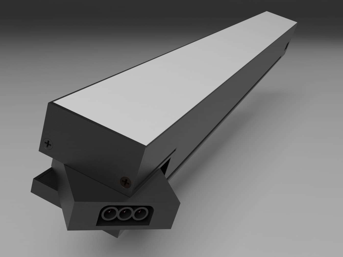 Sort LED Armatur 24W (3000K/4000K/6000K) Gennemfortrådet - 600mm