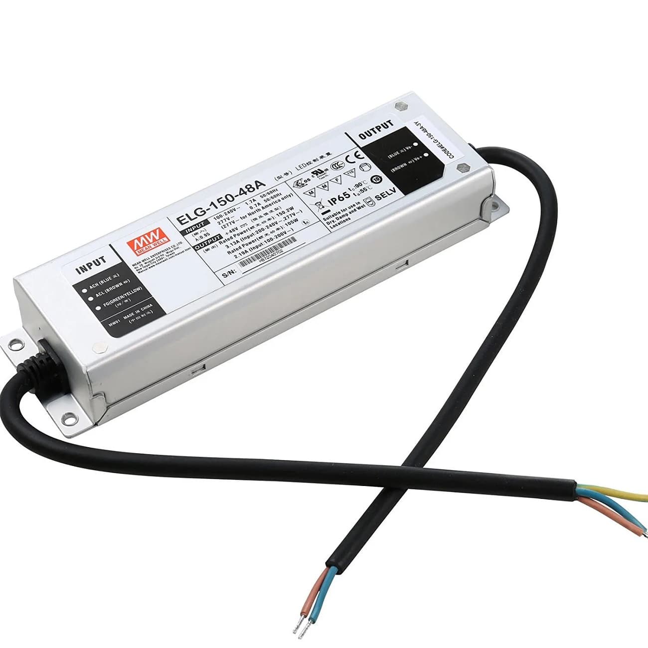 Mean Well ELG-150 LED Driver Til 48V MAX 150W, IP67, 230V