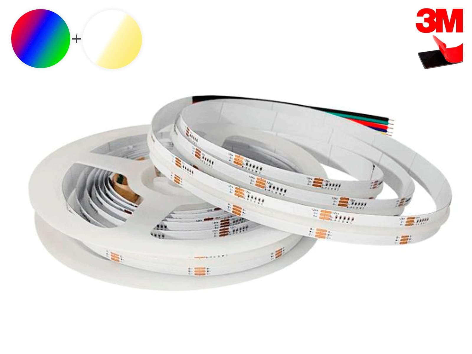 LightMore RGB+CCT COB LED Strip 24V, 20W/m, IP20, Ra90 - 10 Meter