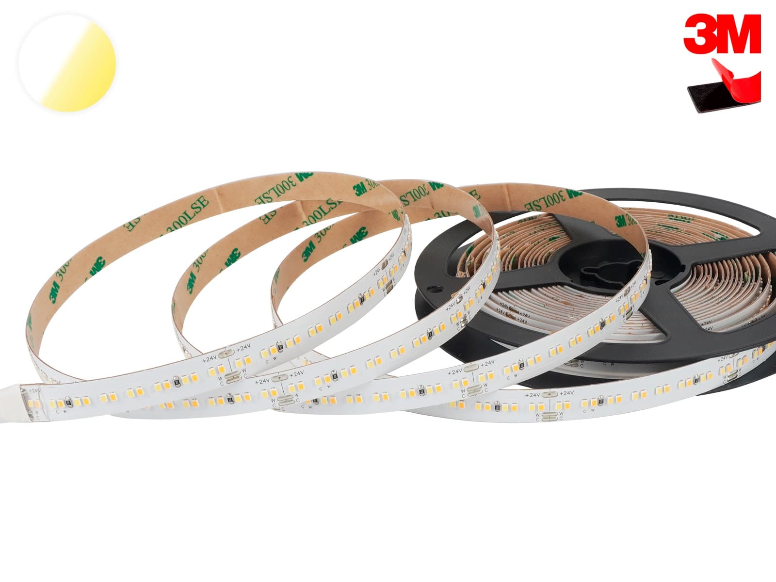 LightMore dim2warm LED Strip Til 24V, 15W/m, Ra90, IP20 - 5 Meter