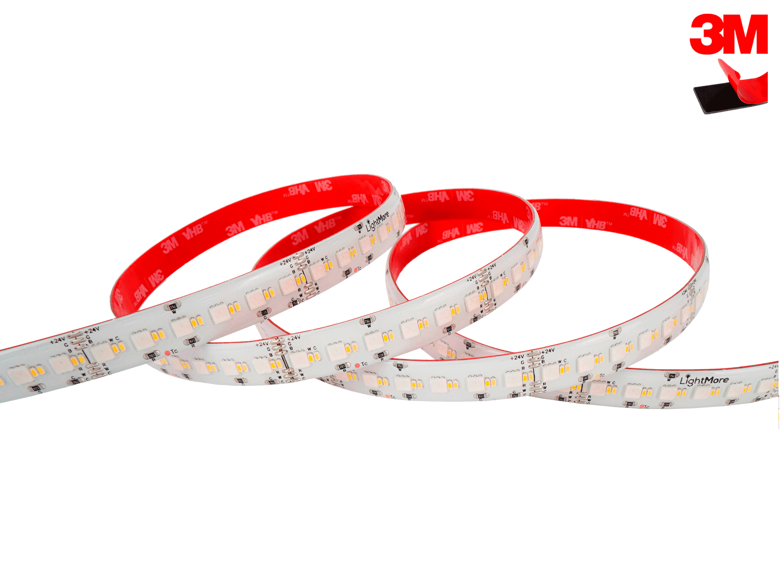 LightMore LED Strip 24V, RGB+2200-6500K, 24W/m, Ra95, IP20 - 5 Meter