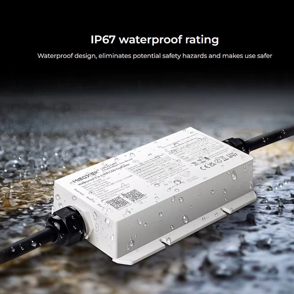 Pro 5-i-1 WiFi LED Controller IP67, 12V/24V, Inde-/Udendørs