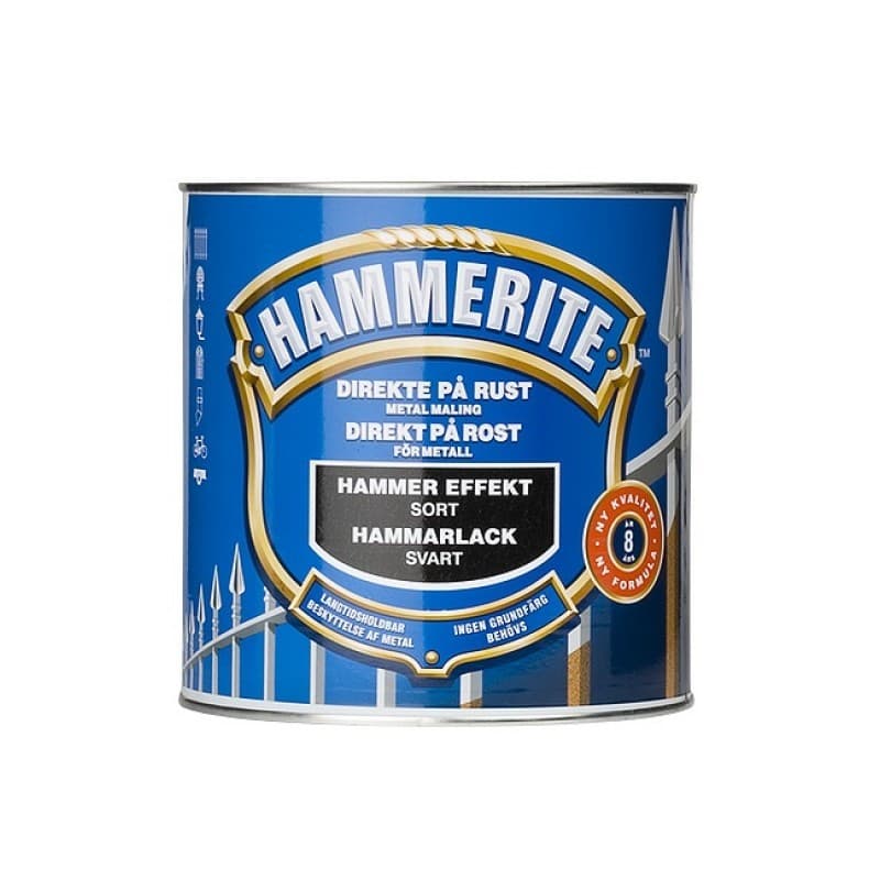 Hammerite Hammer Effekt 250 ml. Sort - Borup Hammerite