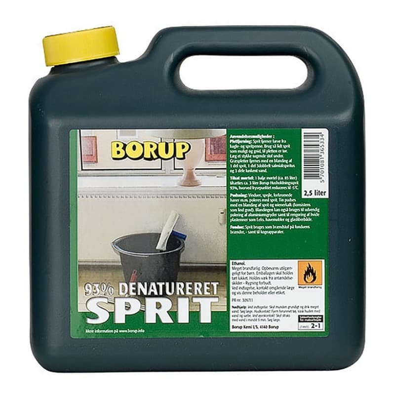 Sprit Denatureret 93% 2,5 ltr.  - Kemikalier