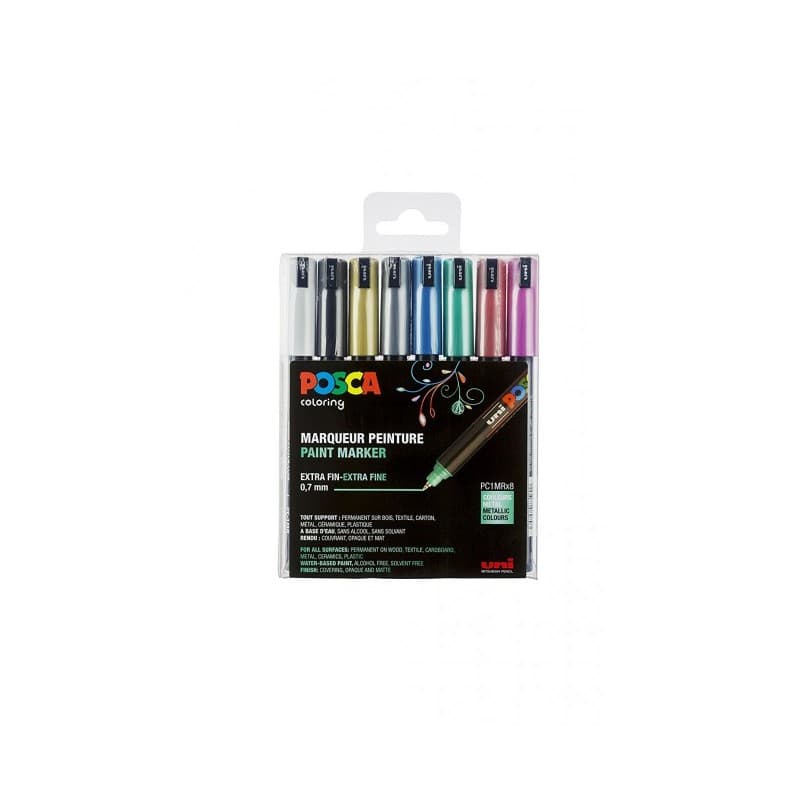 Posca Metallic sæt 8 stk PC-1MR  - Posca Tusser