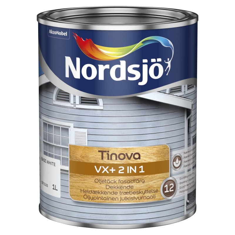 Nordsjø Tinova VX+ 2 in 1 Udendørs maling 1 ltr. Silent Orangeri J0.10.40 - Vandbaseret træbeskyttelse