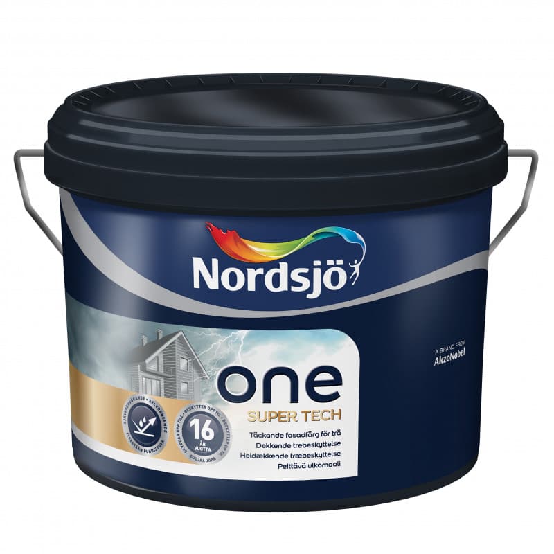 Nordsjø One Super Tech Træbeskyttelse Sort 10 ltr 337 Black - Vandbaseret træbeskyttelse