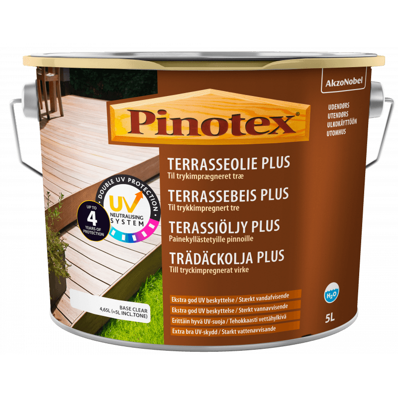 Pinotex Terrasseolie Plus Klar 5 ltr.  - Udendørsmaling