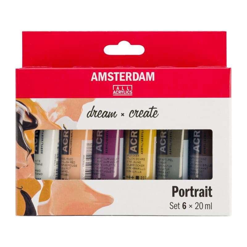 Amsterdam Standard Akrylmaling 6 x 20 ml. Portræt  - Akrylmaling