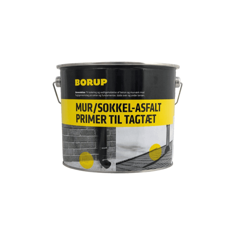 Mur- & Sokkelasfalt/primer til Tagtæt 10 ltr. Sort - Grunder tagmaling
