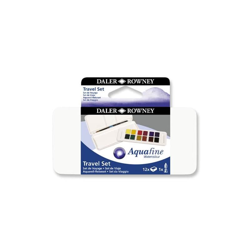Daler Rowney Aquafine rejsesæt 12 farver  - Daler & Rowney
