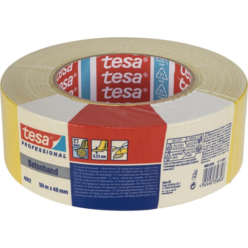 Tesa 4662 Gaffatape 50m x 48 mm gul  - Malertape