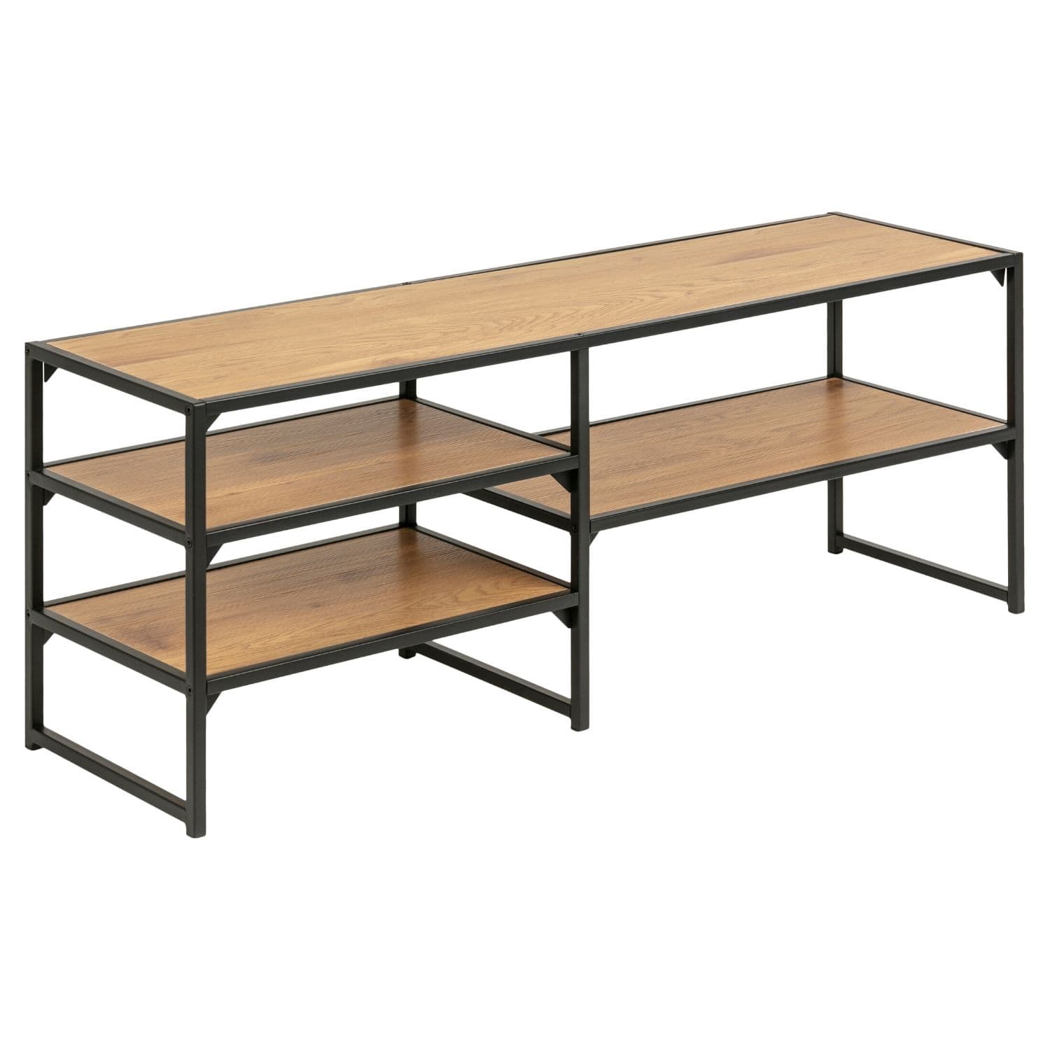 ACT NORDIC Seaford TV-bord - natur / svart papper vild / metall, med 3 hyllplan