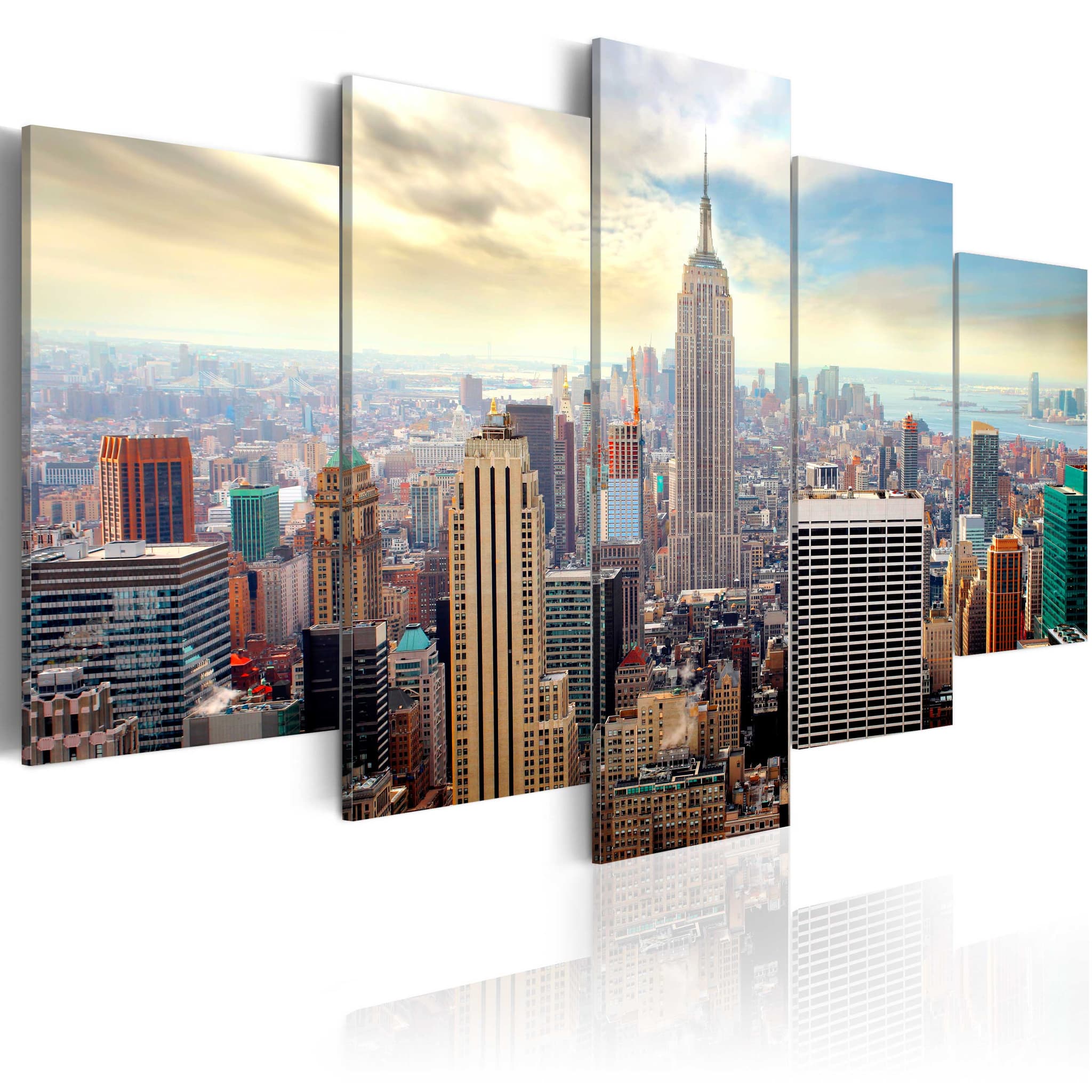 ARTGEIST Morning in New York City - Vacker mån i New York tryckt på duk - Flera storlekar 200x100