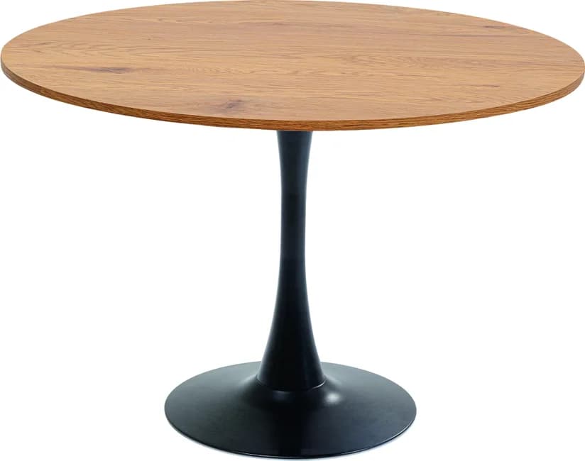 KARE DESIGN Schickeria matbord, runt - laminat med eklook och svart stål (Ø110)