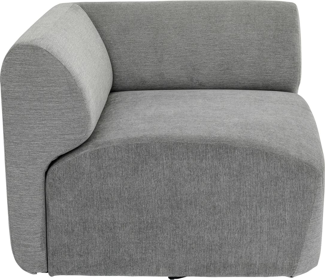 KARE DESIGN Lucca Corner Elements Grey modul, 86 cm - grått tyg och PVC