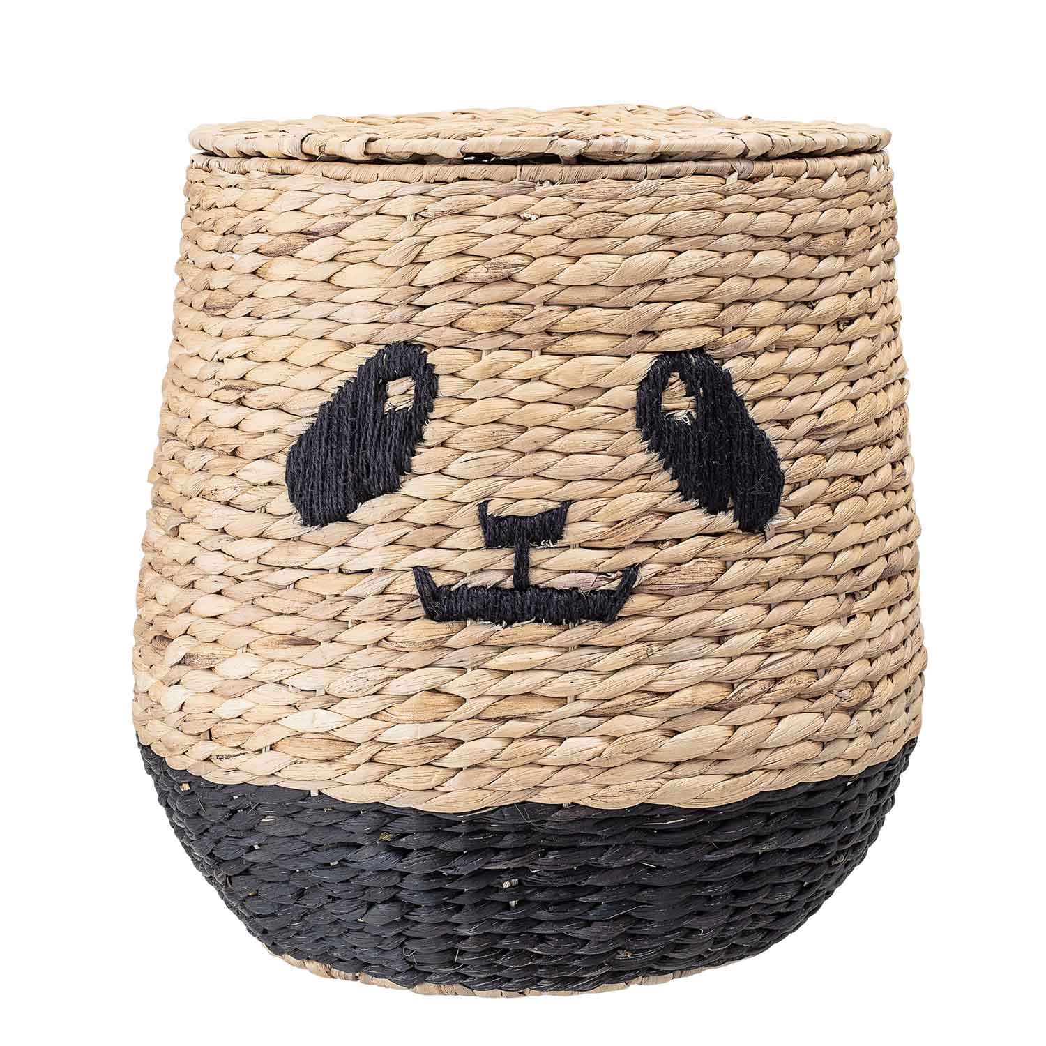 BLOOMINGVILLE MINI panda korg - naturlig vattenhyacint, rund (ø36)