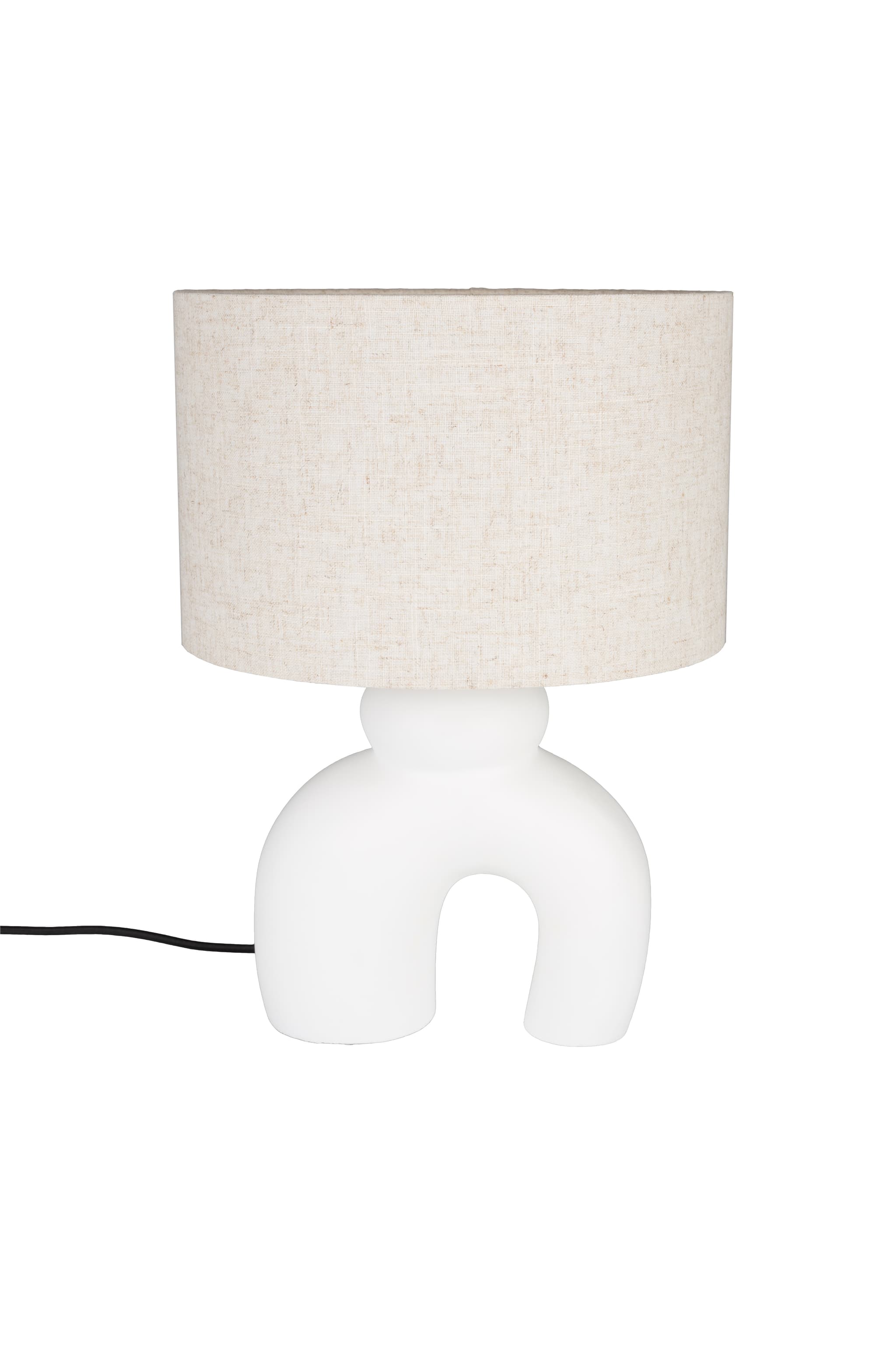 ZUIVER Bibi bordslampa - krämfärgad lampskärm, vit betong
