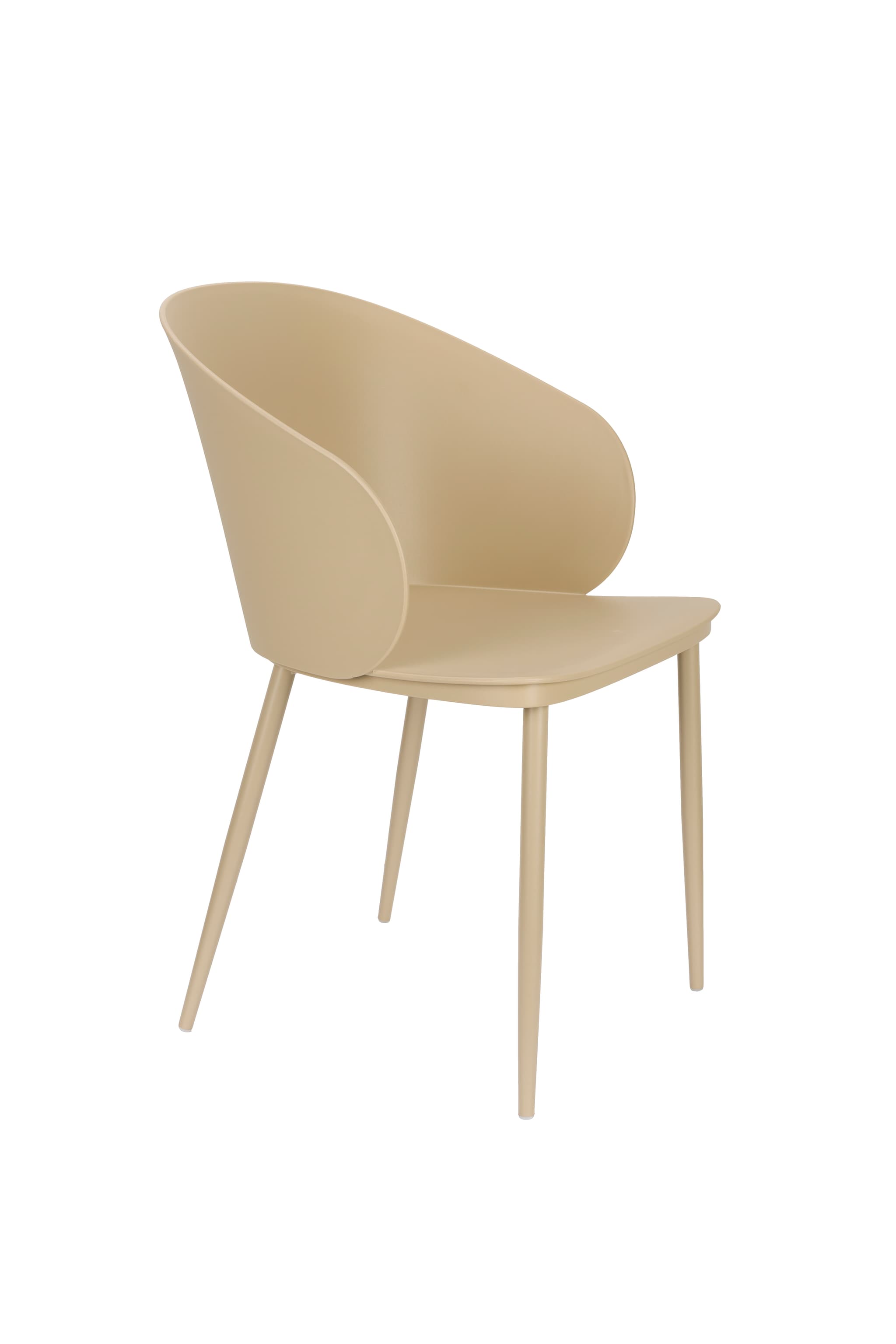 WHITE LABEL LIVING Gigi matstol, med lock. armstöd - beige plast och stål