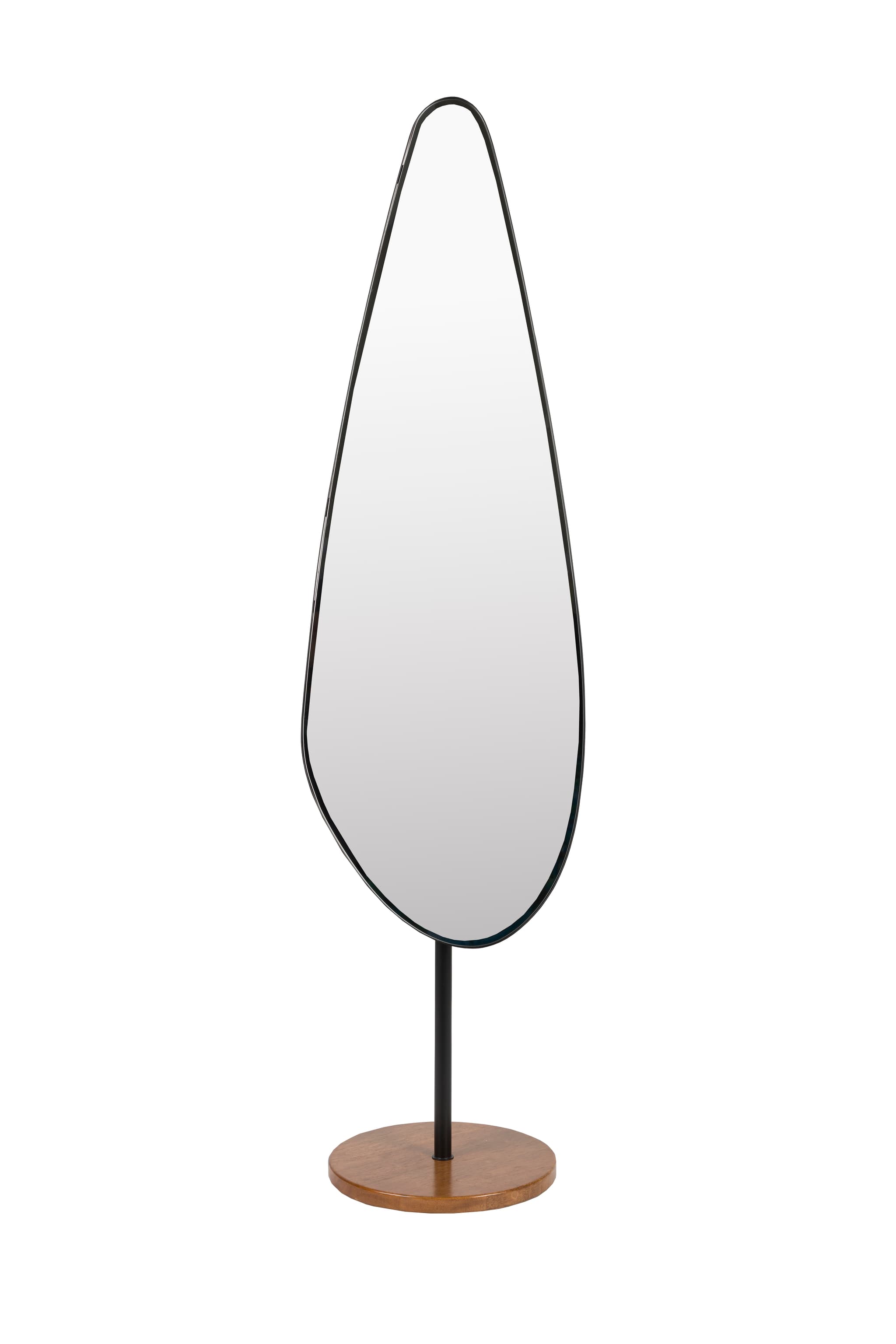 WHITE LABEL LIVING Dropz golvspegel - spegelglas och svart järn (135x40)