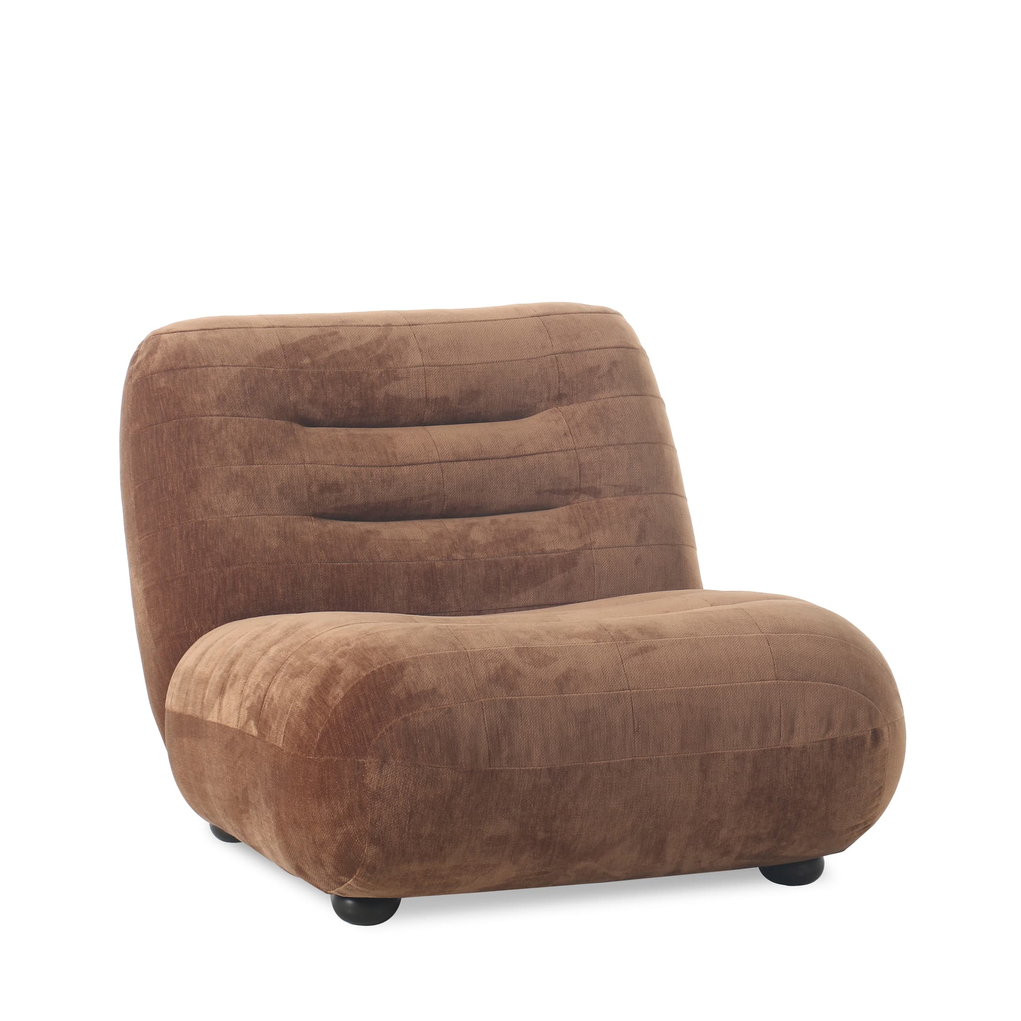 DUTCHBONE Loungefåtölj Wyatt Velours Cognac