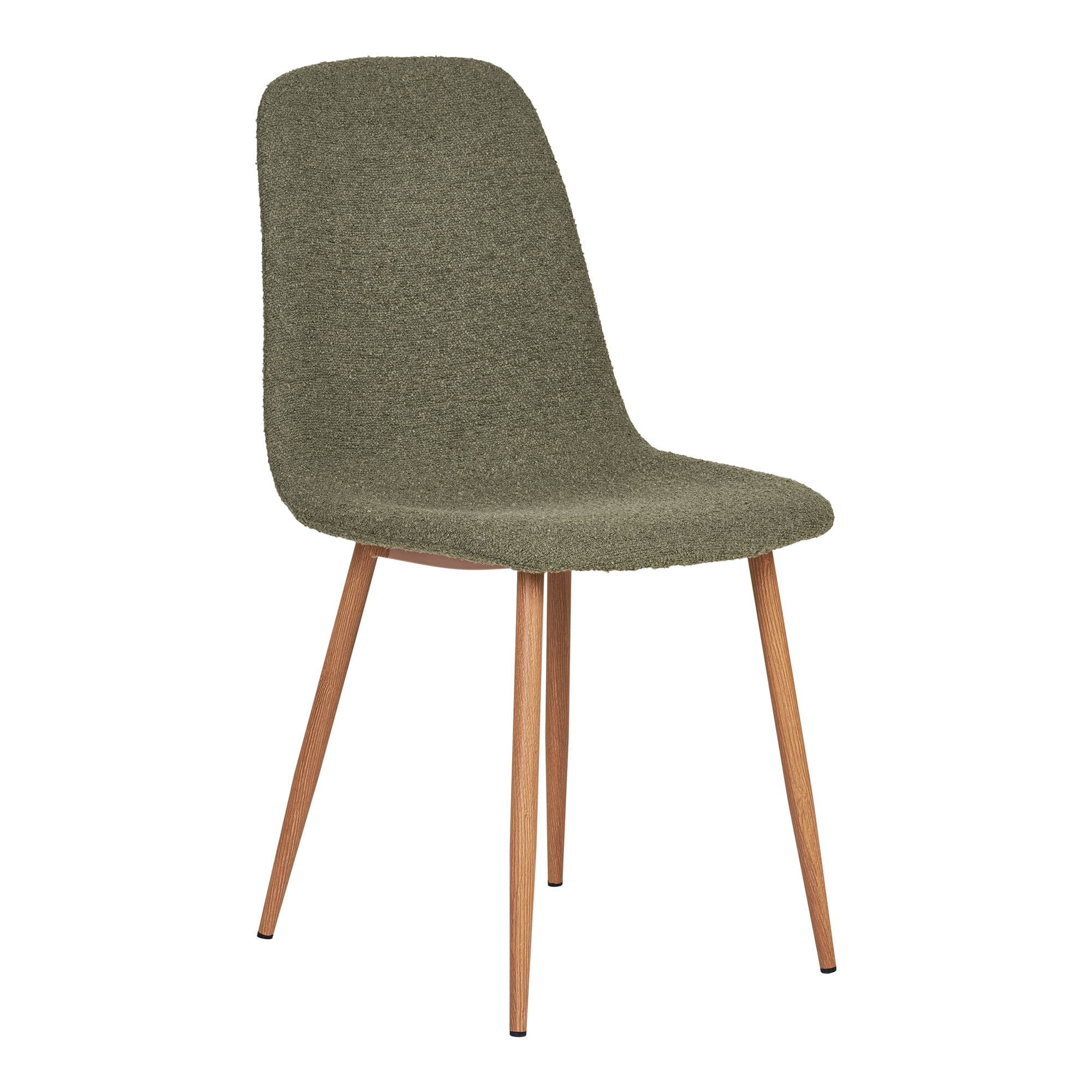 HOUSE NORDIC Stockholm matstol - mörkgrönt bouclétyg och stål med trälook