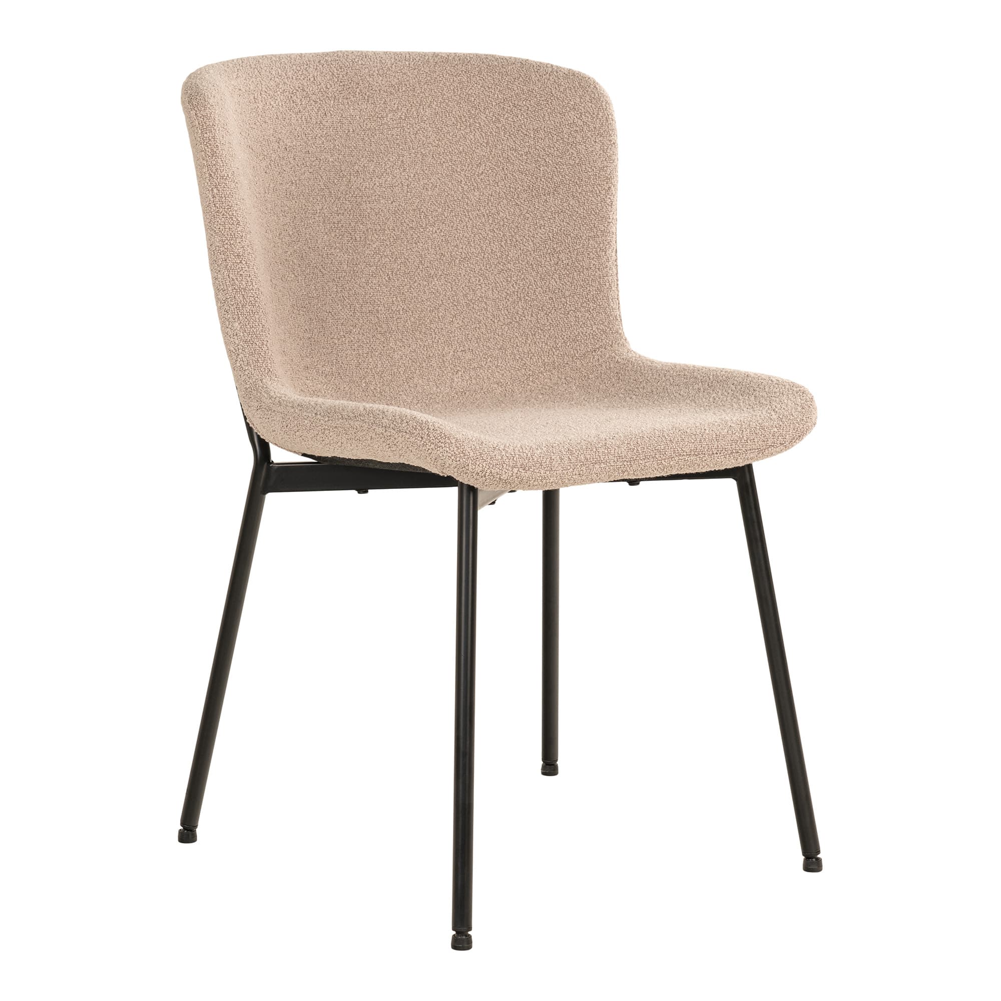 HOUSE NORDIC Maceda matstol - beige bouclétyg och svart stål