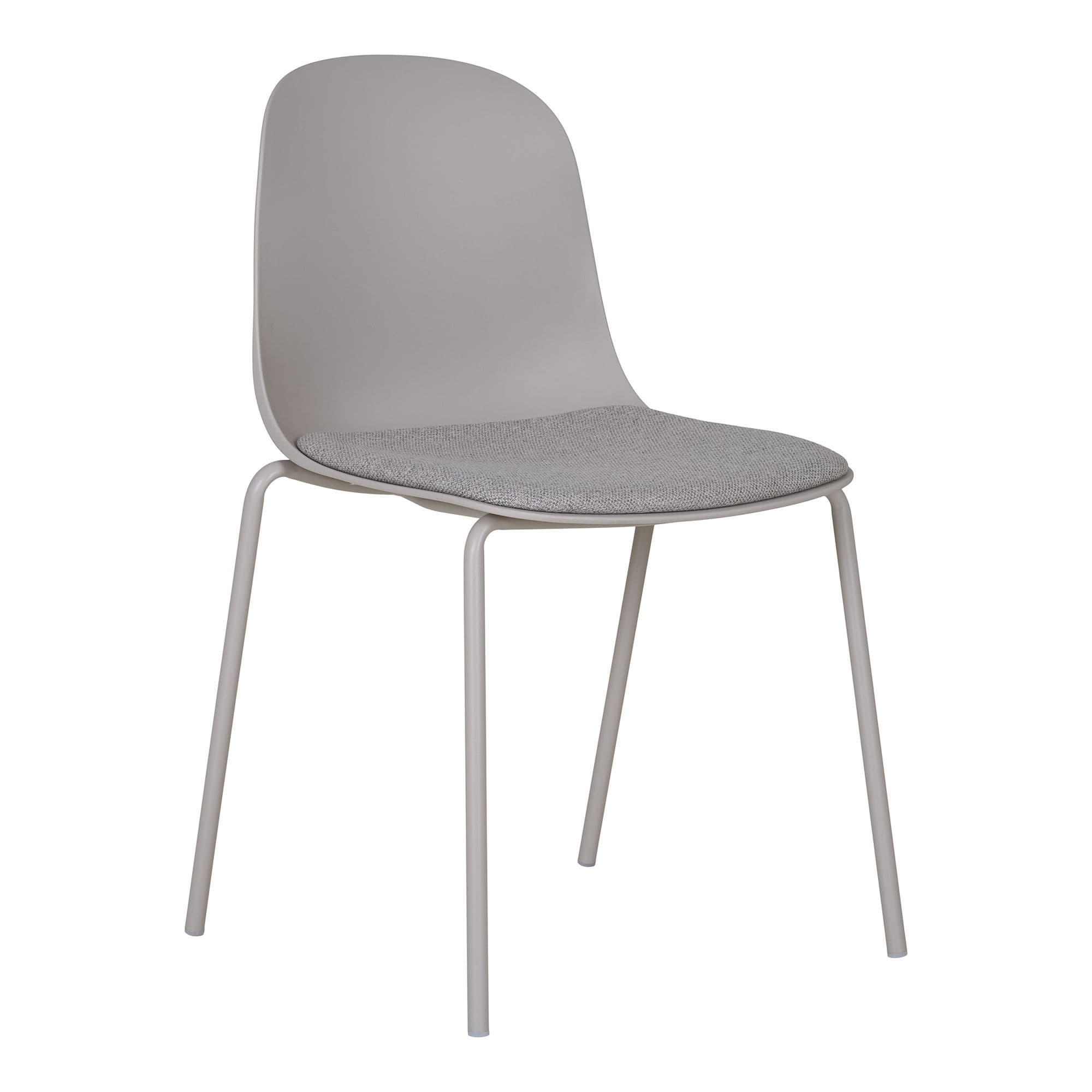 HOUSE NORDIC Madalena matstol - ljusgrå plast/polyestertyg/stål