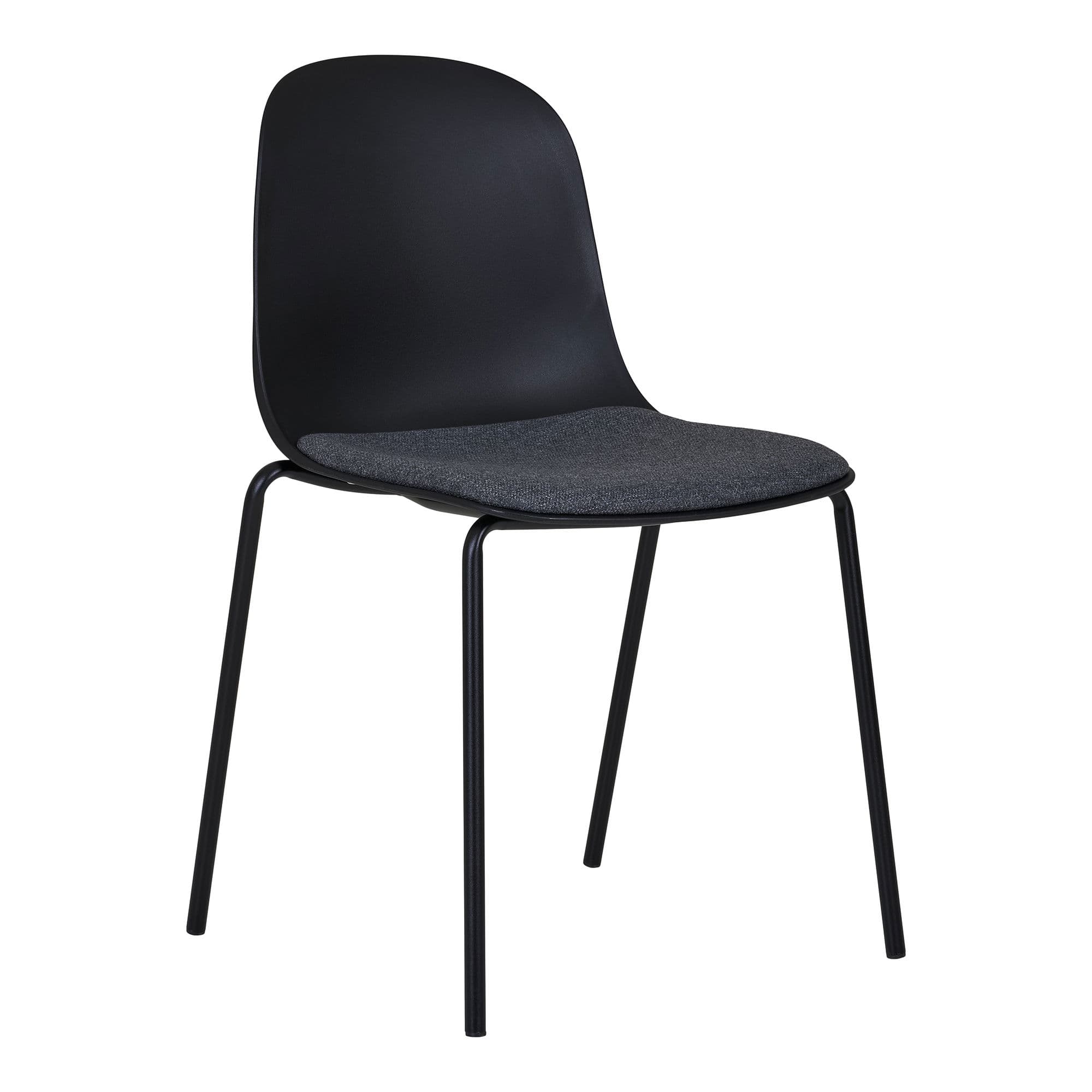 HOUSE NORDIC Madalena matstol - svart plast/polyestertyg/stål