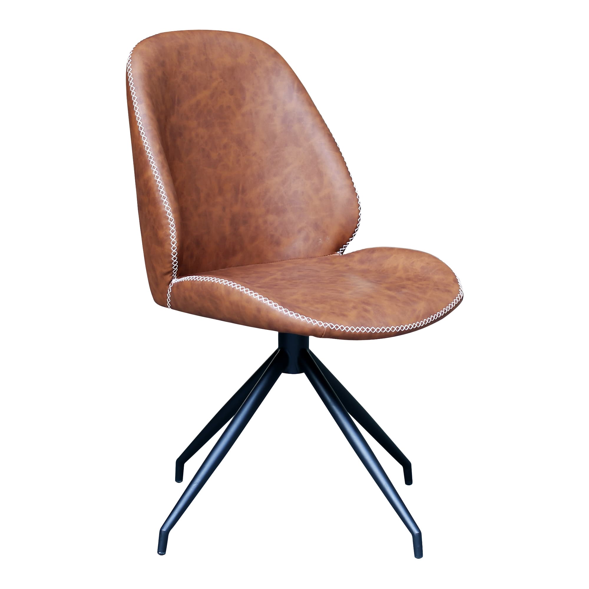 HOUSE NORDIC Monte Carlo matbordsstol, med vridfunktion - vintagebrun PU och stål